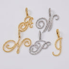 Collier initial en cristal et diamant