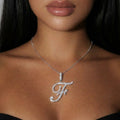 Collier initial en cristal et diamant