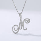 Collier initial en cristal et diamant
