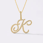 Collier initial en cristal et diamant