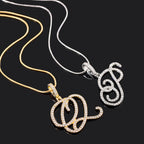 Collier initial en cristal et diamant